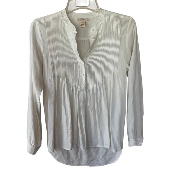 Sundance size XS Pintuck half buttondown blouse cream - Picture 1 of 8